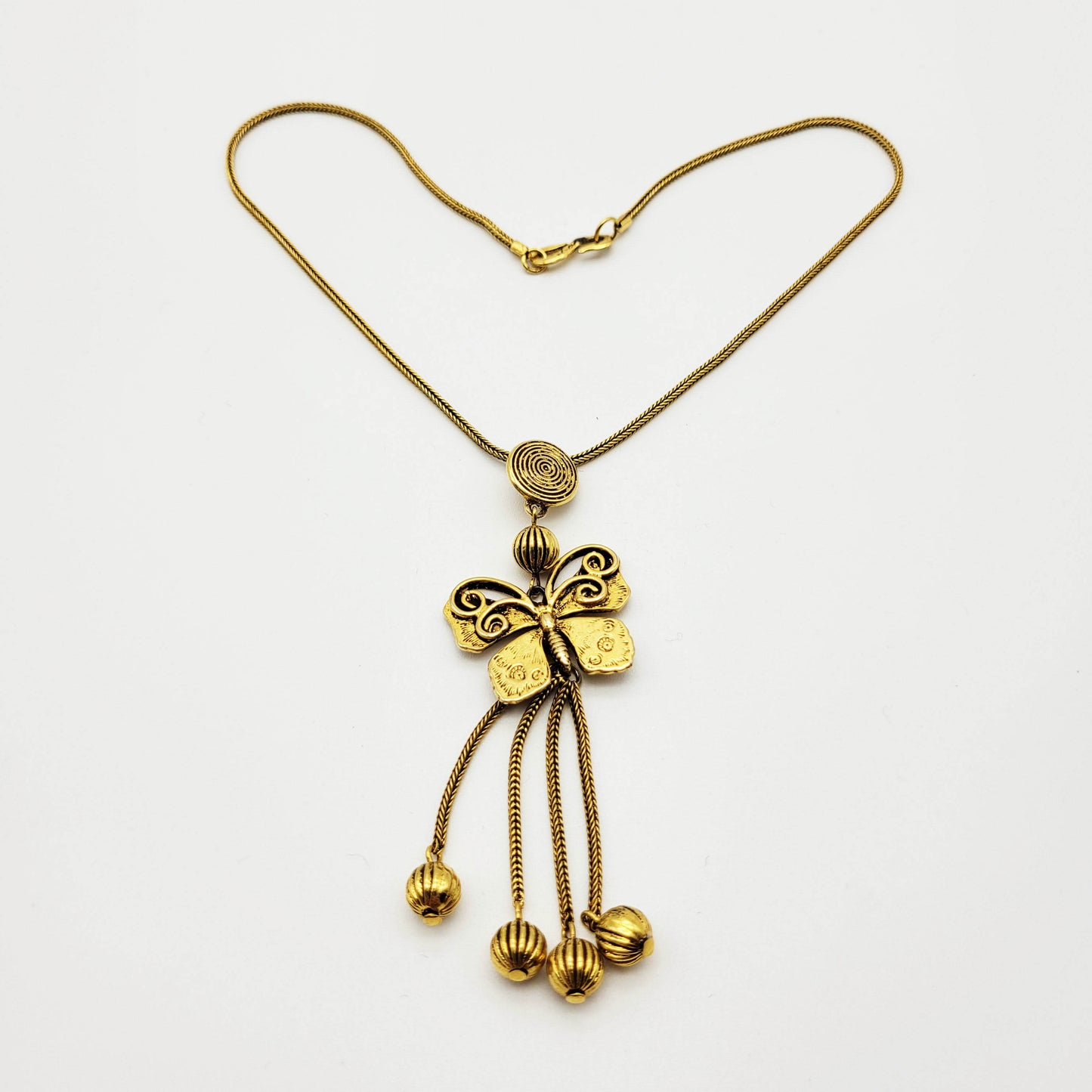 Vintage Yves Saint Laurent butterfly pendant necklace