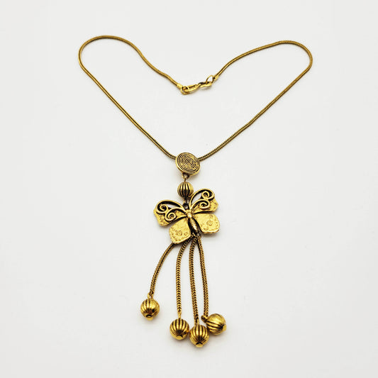 Vintage Yves Saint Laurent butterfly pendant necklace