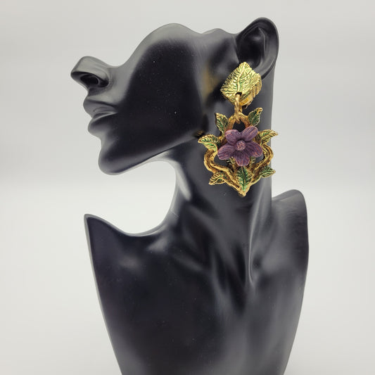 Vintage flower earrings Frederic Volle