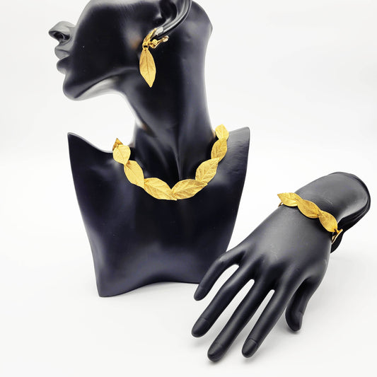 Vintage gold plated jewelry set