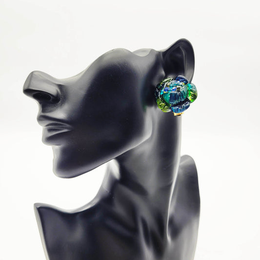Vintage flower clip earrings