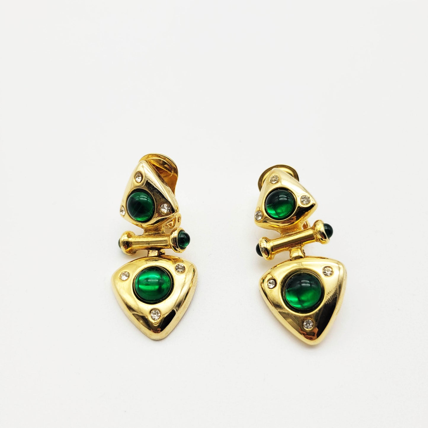 Vintage green resin dangle earrings