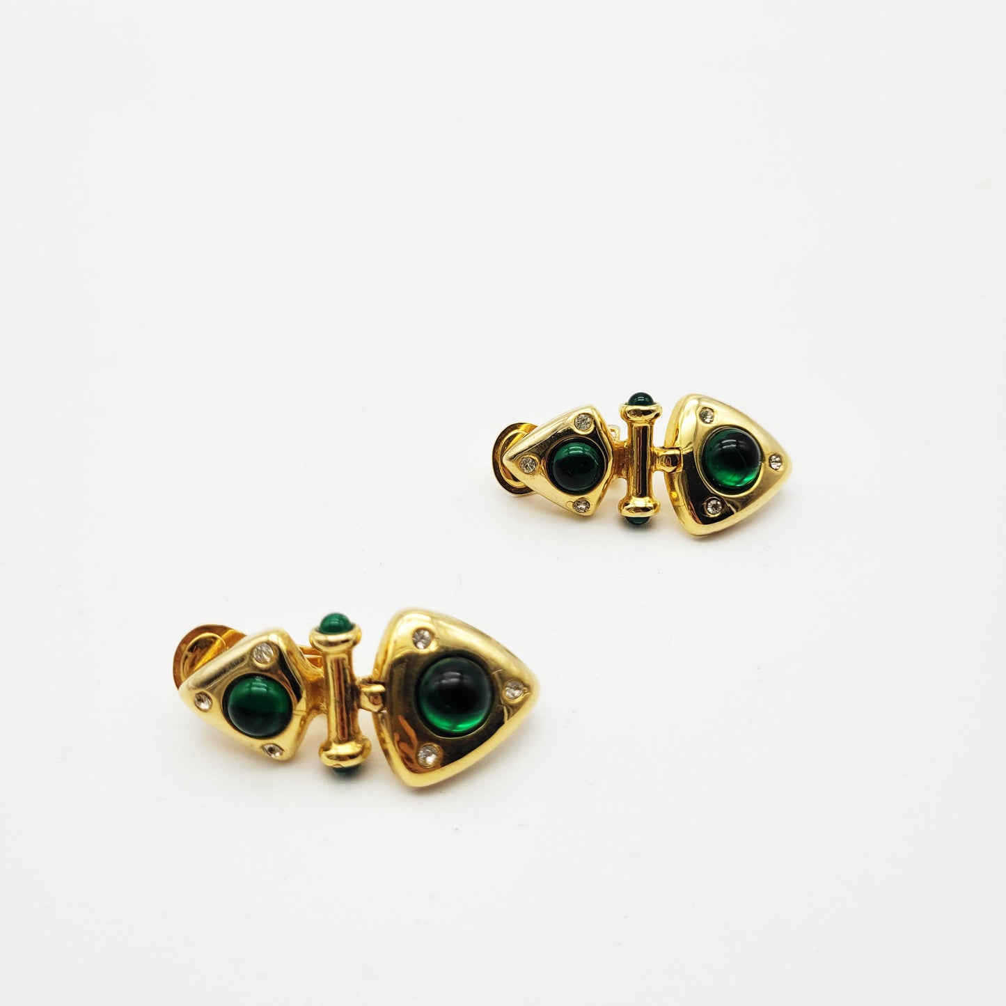 Vintage green resin dangle earrings