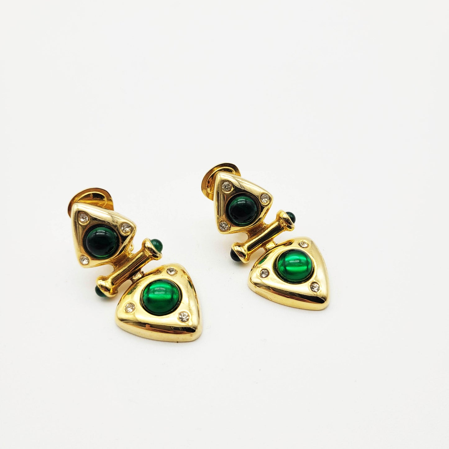 Vintage green resin dangle earrings
