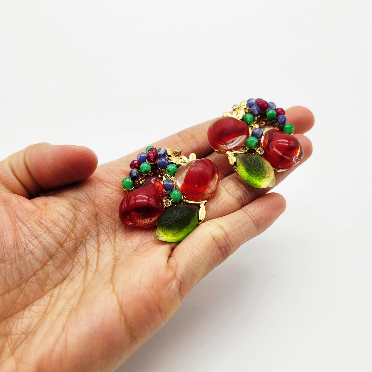 Vintage tutti frutti earrings