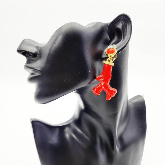 Vintage coral clip earrings Kenneth Jay Lane