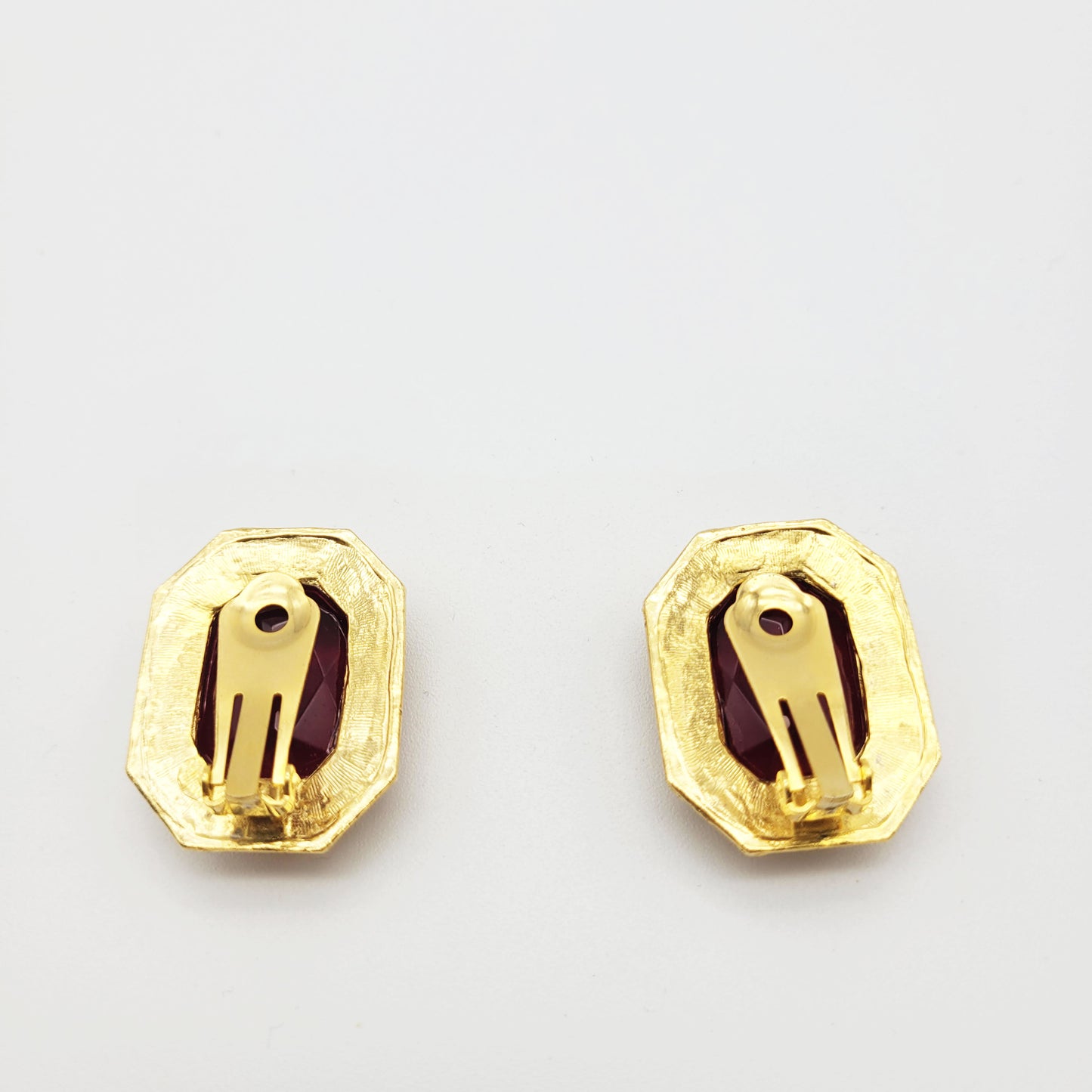 Vintage red clip on earrings