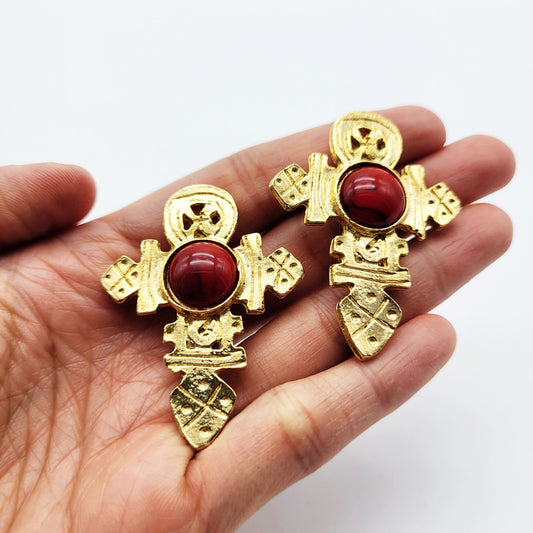 Vintage cross earrings
