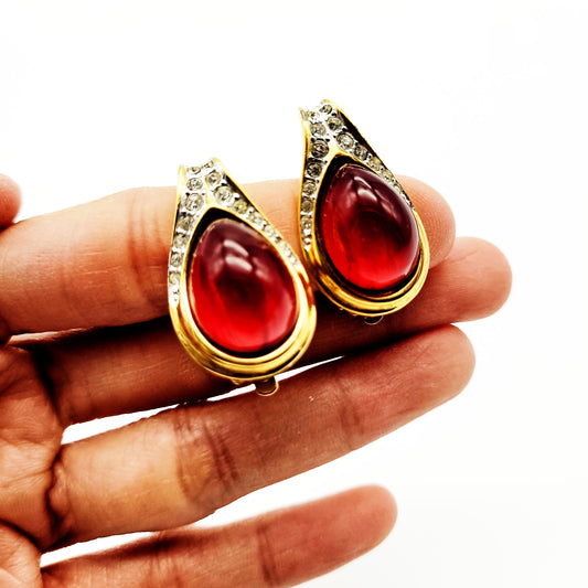Vintage glass bead clips