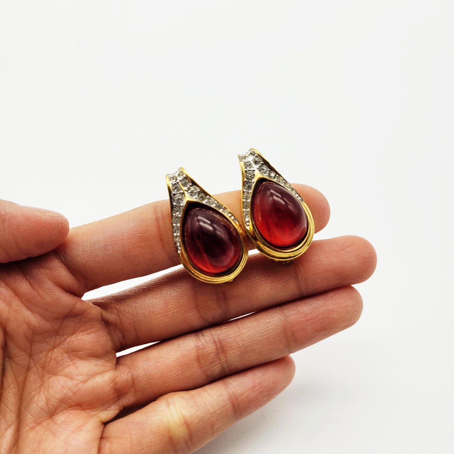 Vintage glass bead clips