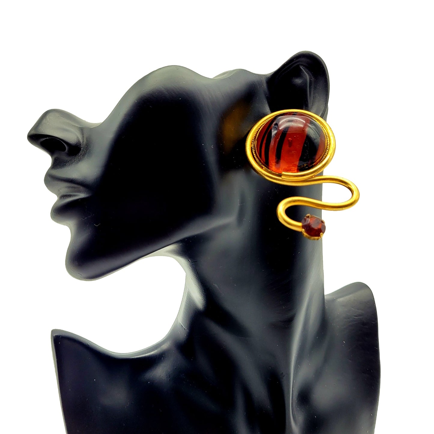 Boucles d'oreilles cabochon verre vintage couture Nina Ricci