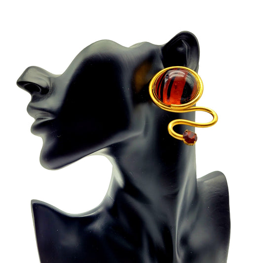 Boucles d'oreilles cabochon verre vintage couture Nina Ricci