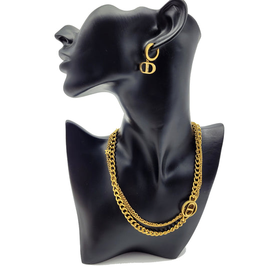 Vintage Christian Dior Goldtone Jewelry Set