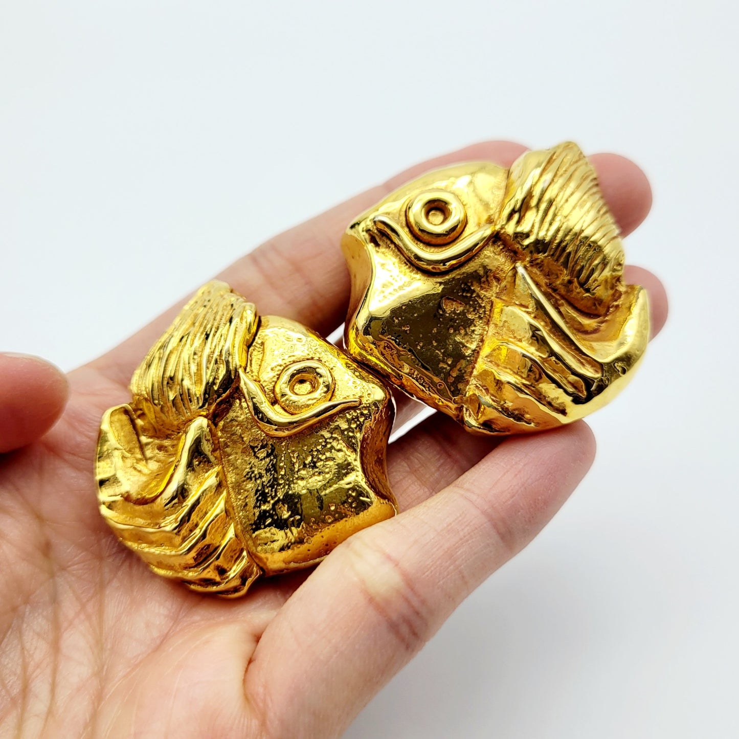 Vintage Brigitte Lambert fish Earrings