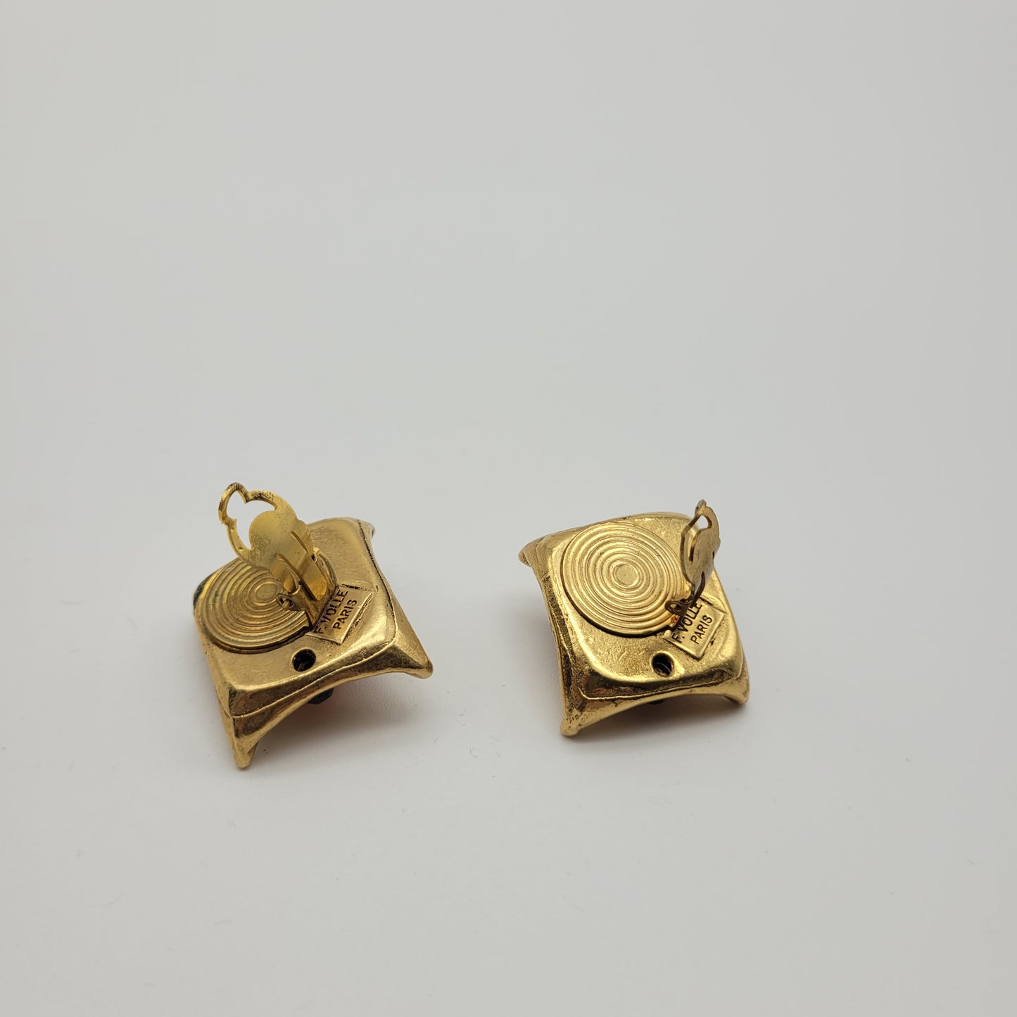 Vintage resin earrings Frederic Volle in orange