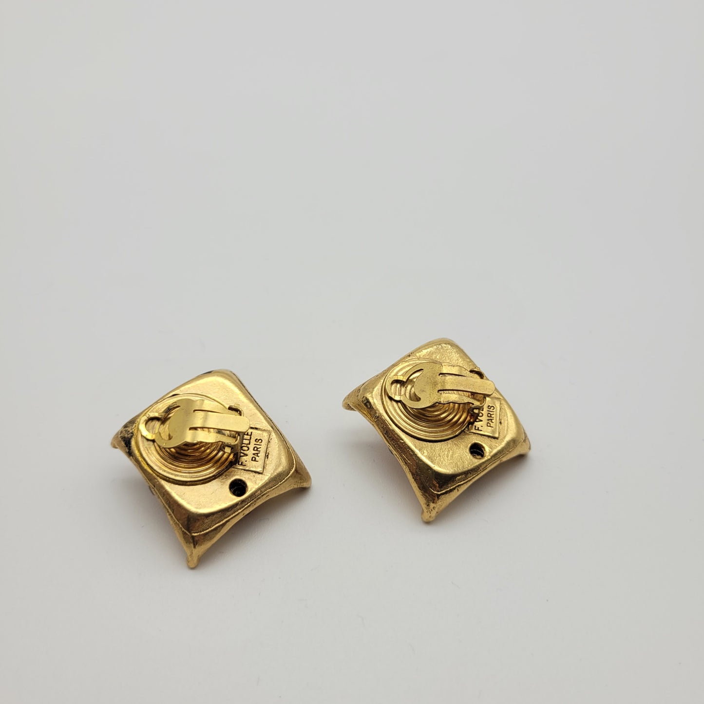 Vintage resin earrings Frederic Volle in orange