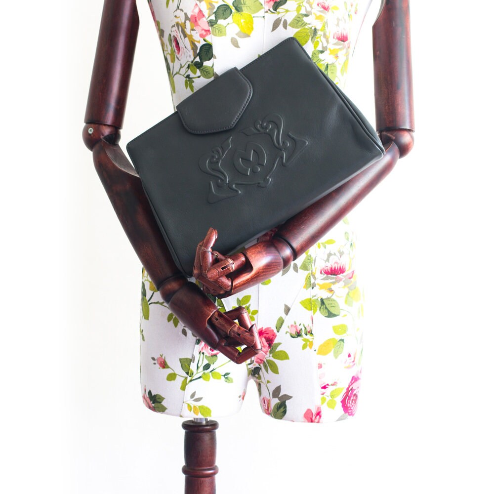 Vintage Italian Mila Schon grey Clutch - Secondista