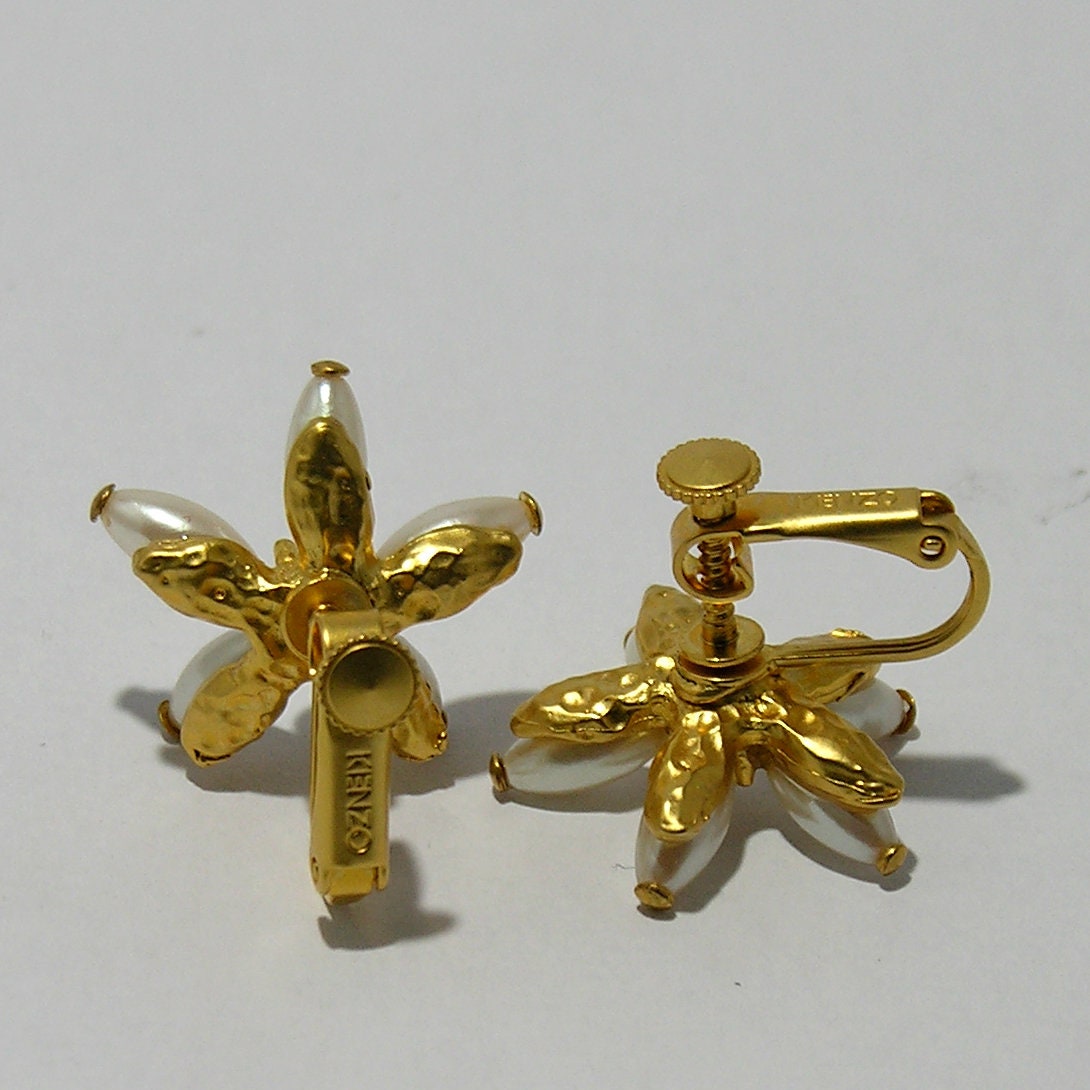 Vintage Kenzo flower Earrings - Secondista