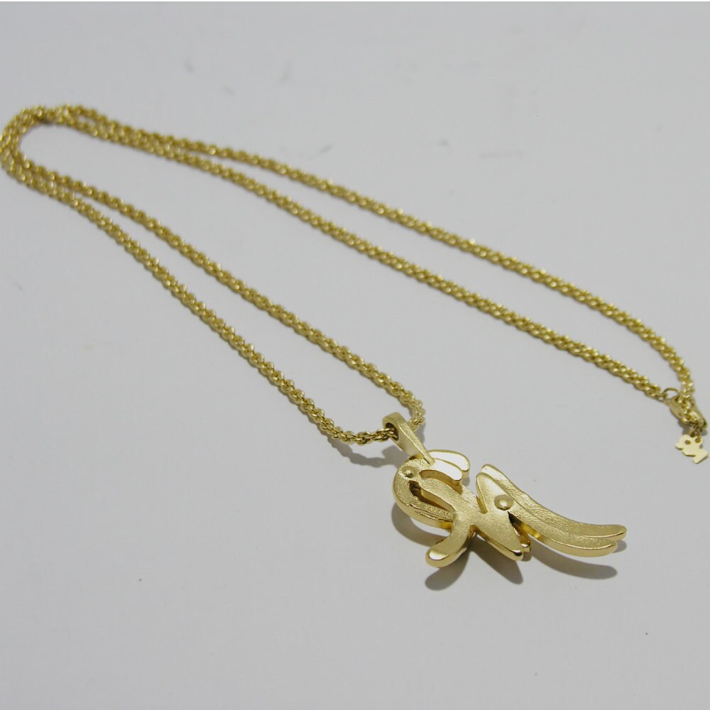 Vintage Simple Nina Ricci Goldtone long Necklace - Secondista