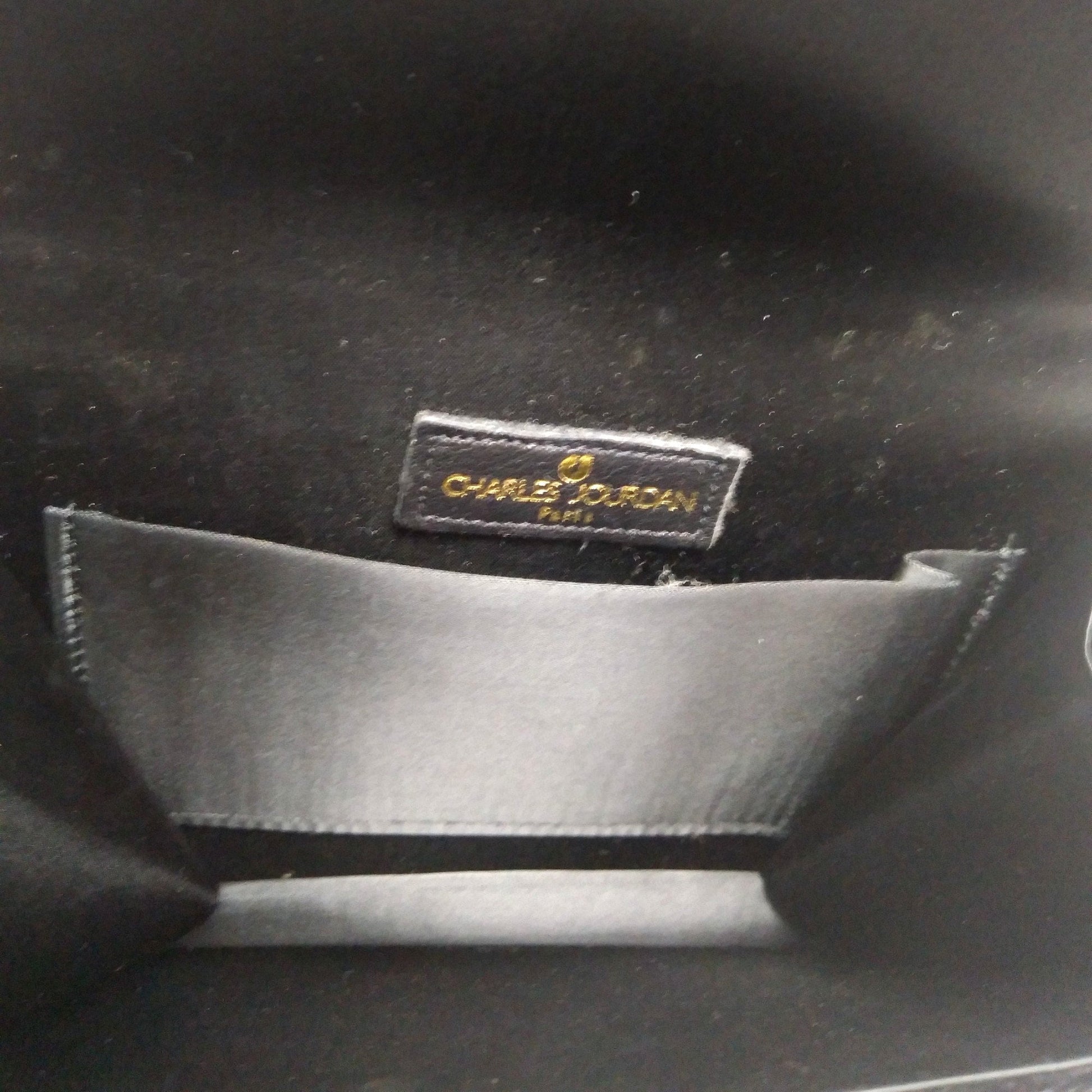 Superbe pochette vintage CHARLES JOURDAN en velours noir, Haute Couture, Cadeau pour elle