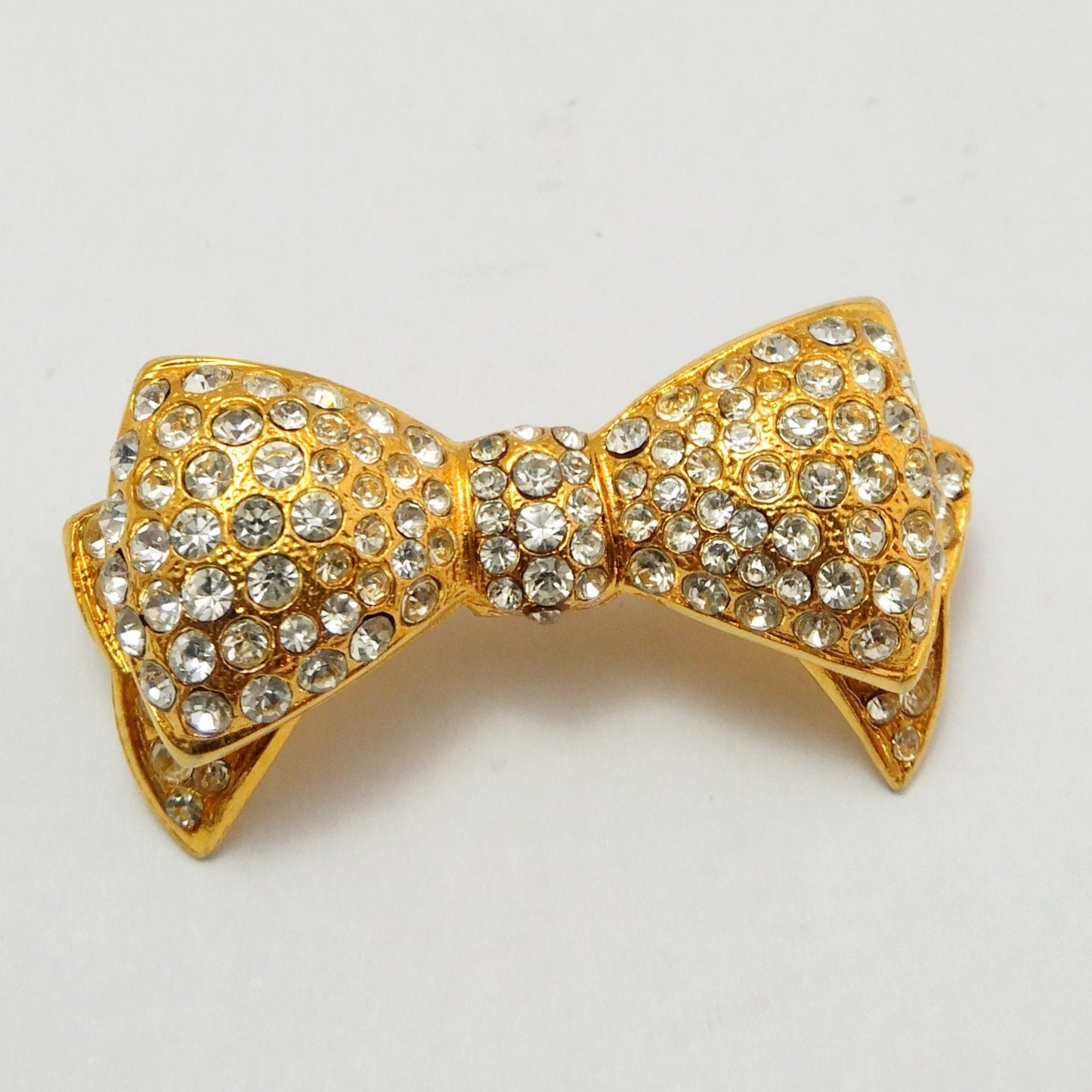 Vintage French bow Brooch with rhinestones - Secondista