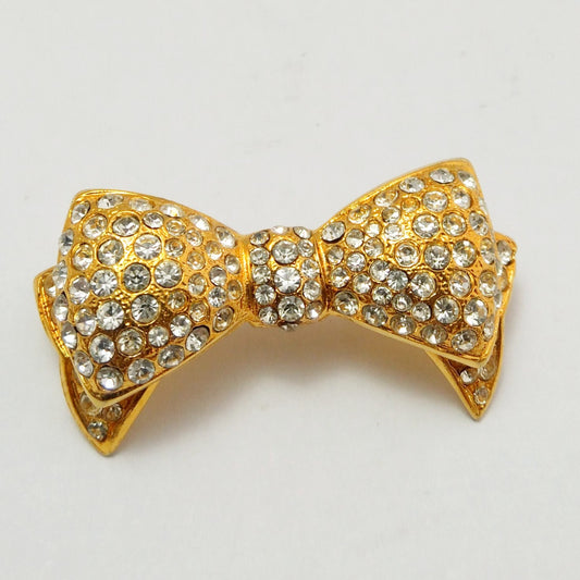 Vintage French bow Brooch with rhinestones - Secondista