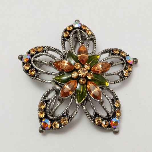 Vintage French flower Brooch Costume jewelry - Secondista
