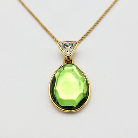 Vintage Yves Saint Laurent green Pendant Necklace - Secondista