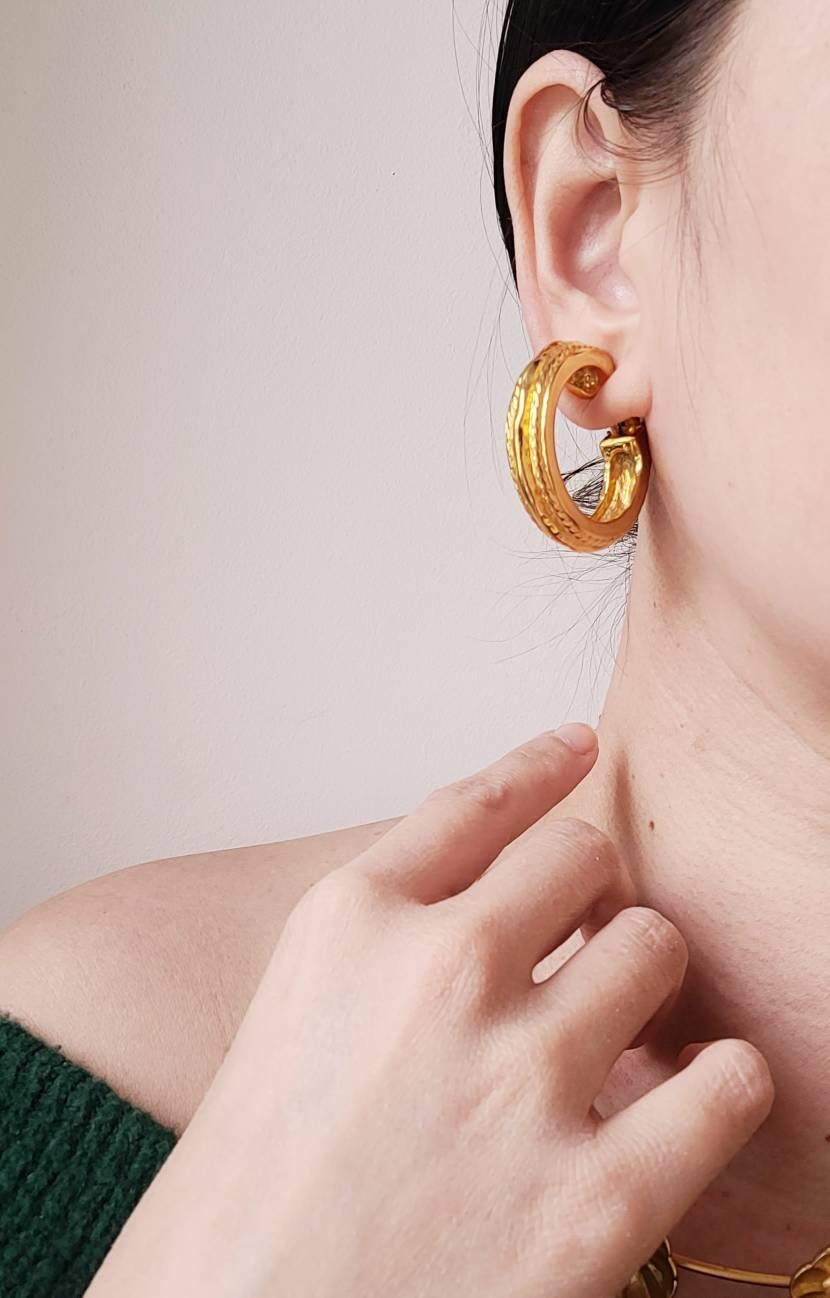 Vintage  Yves Saint Laurent creole Earrings - Secondista