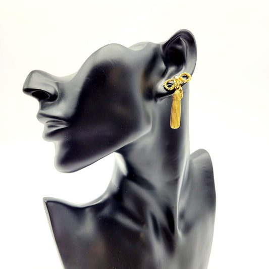 Vintage French bow dangle Earrings - Secondista