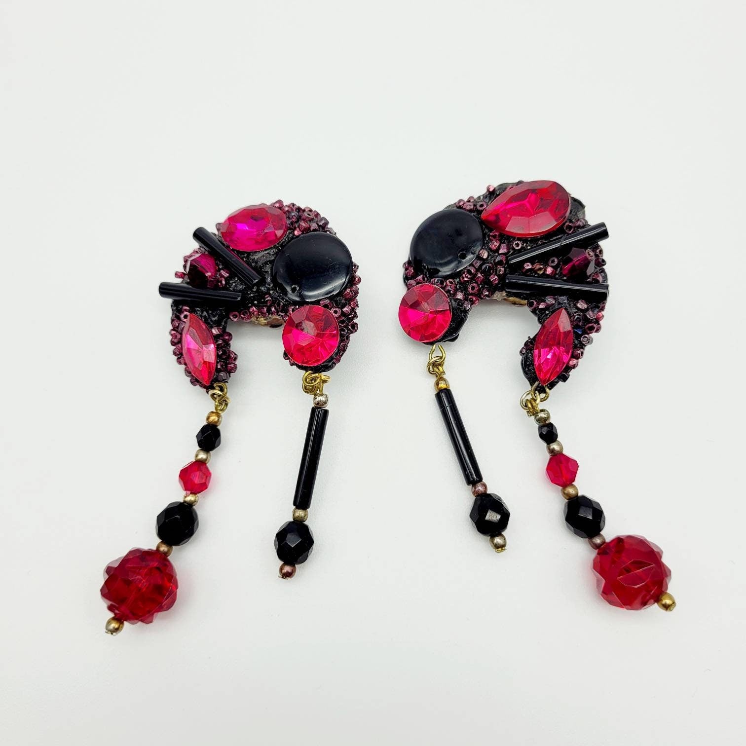 Vintage unsigned Jacky De G dangle Earrings - Secondista
