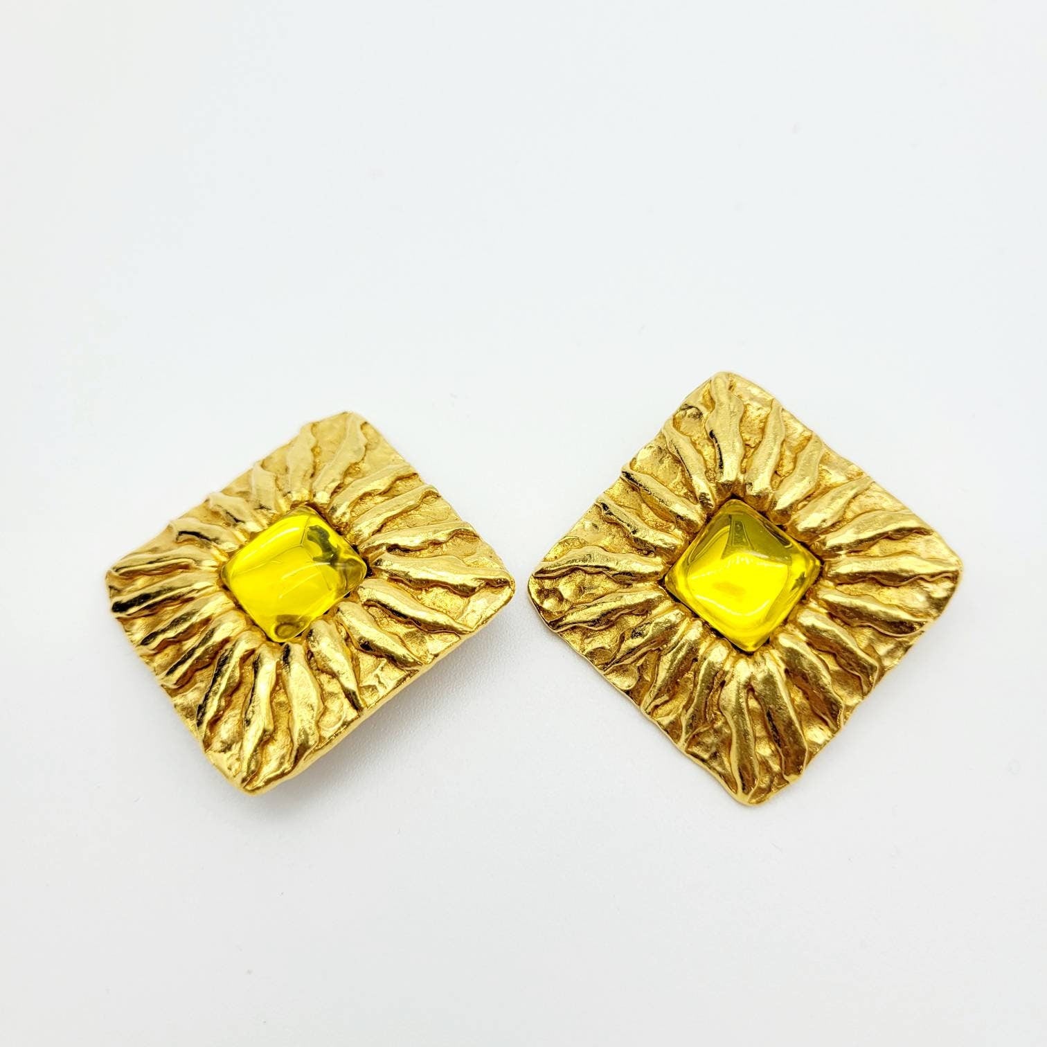 Vintage Oversized Jean Patou sun Earrings - Secondista