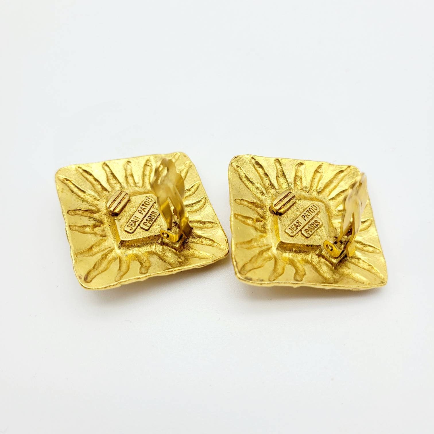 Vintage Oversized Jean Patou sun Earrings - Secondista