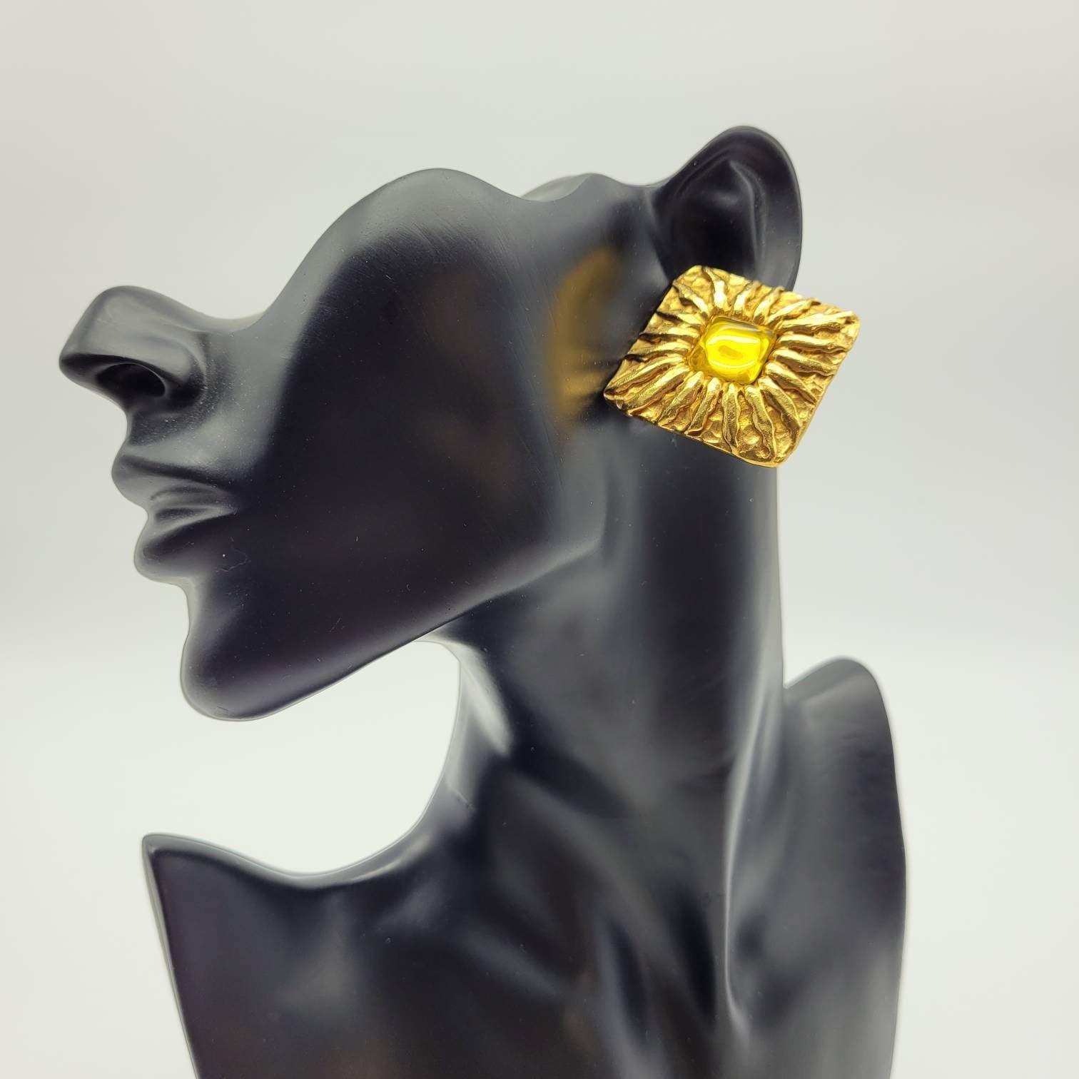 Vintage Oversized Jean Patou sun Earrings - Secondista