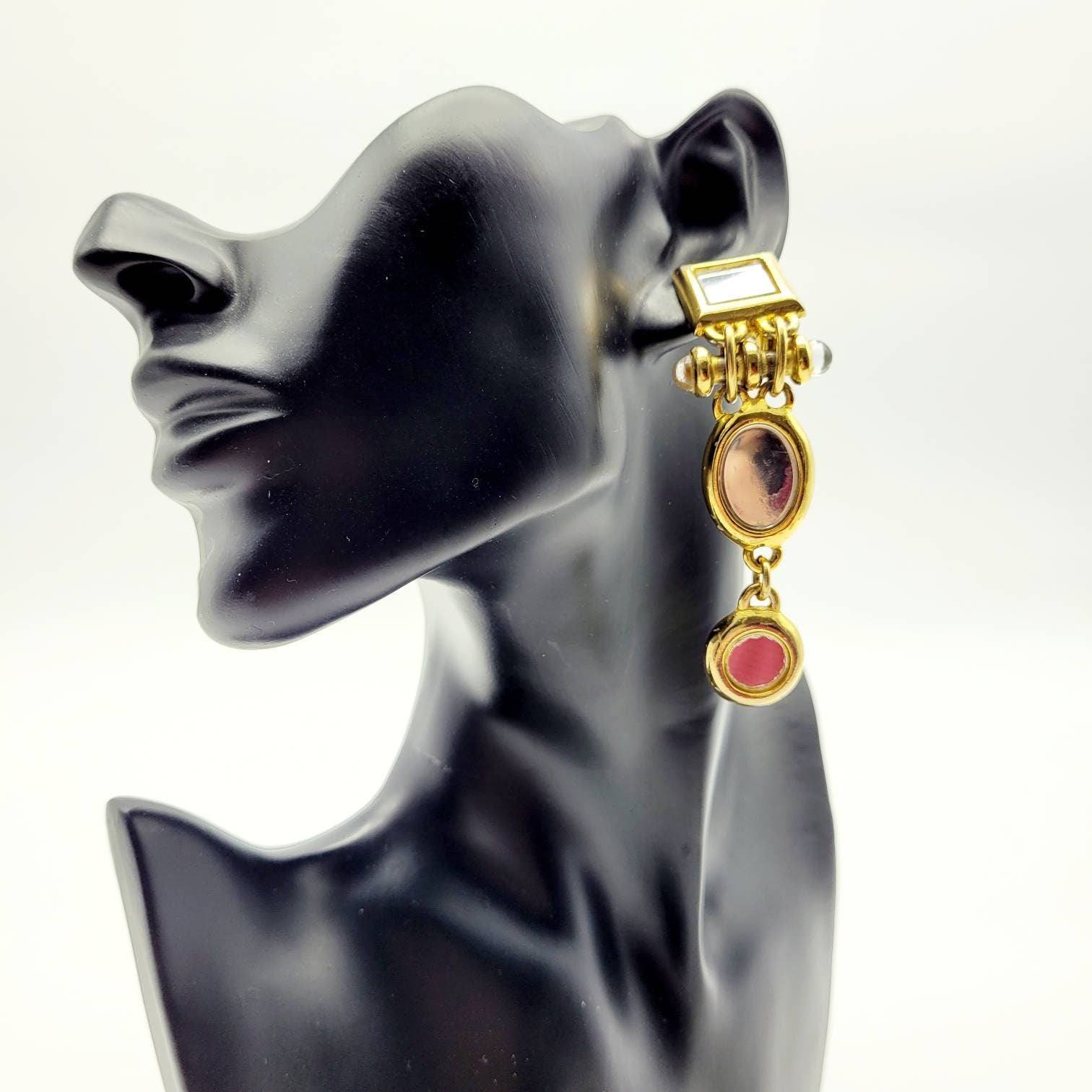 Vintage Claire Deve mirror dangle Earrings - Secondista
