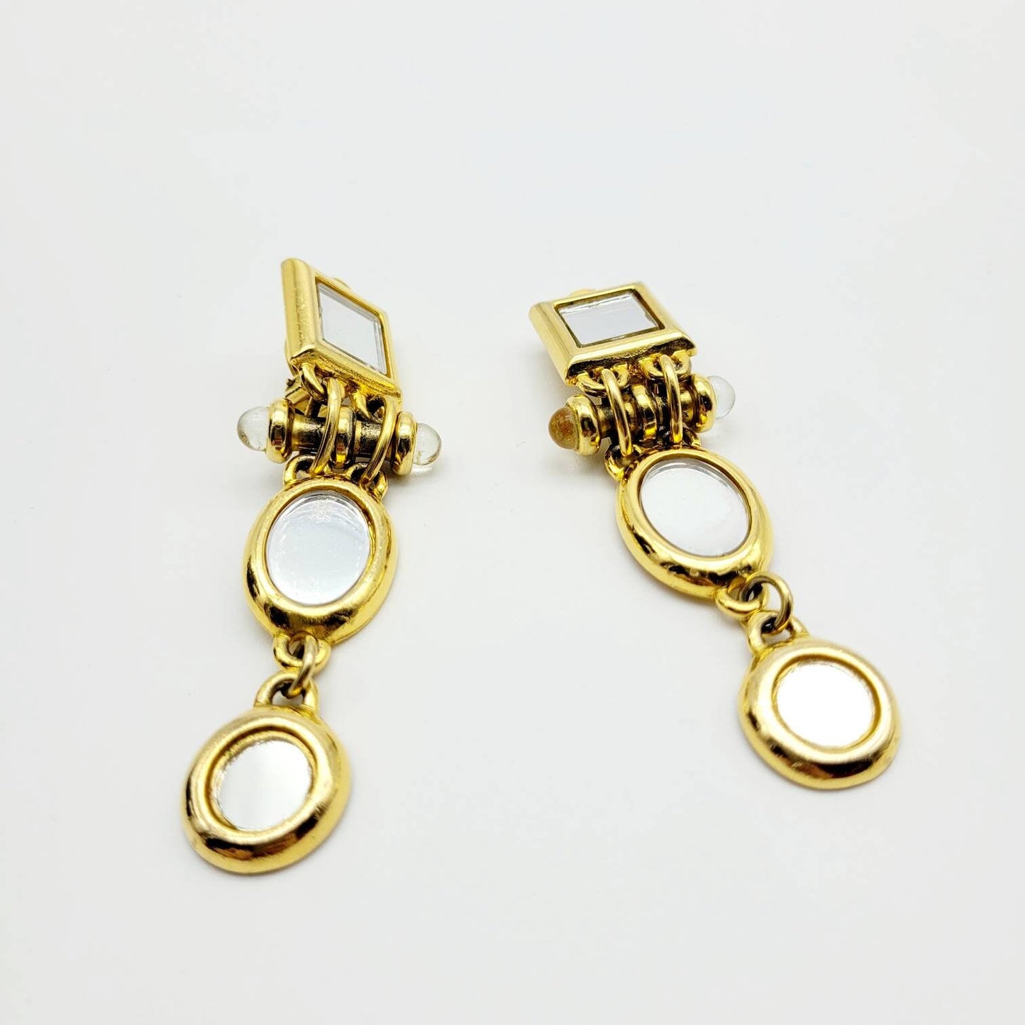 Vintage Claire Deve mirror dangle Earrings - Secondista