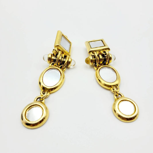 Vintage Claire Deve mirror dangle Earrings - Secondista