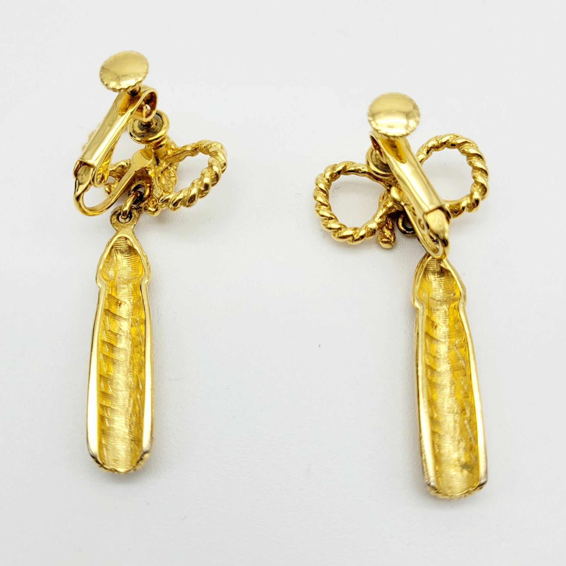 Vintage French bow dangle Earrings - Secondista