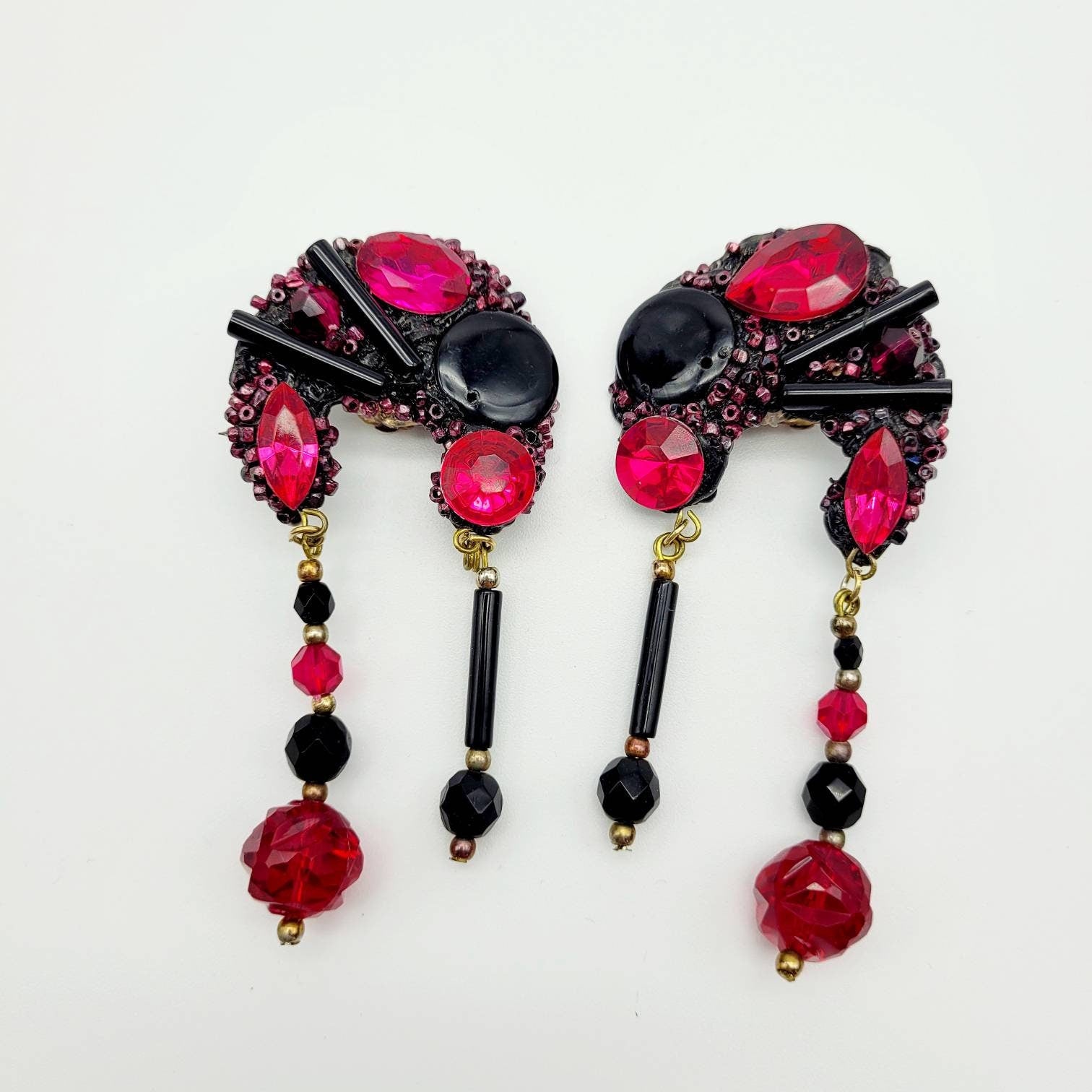 Vintage unsigned Jacky De G dangle Earrings - Secondista
