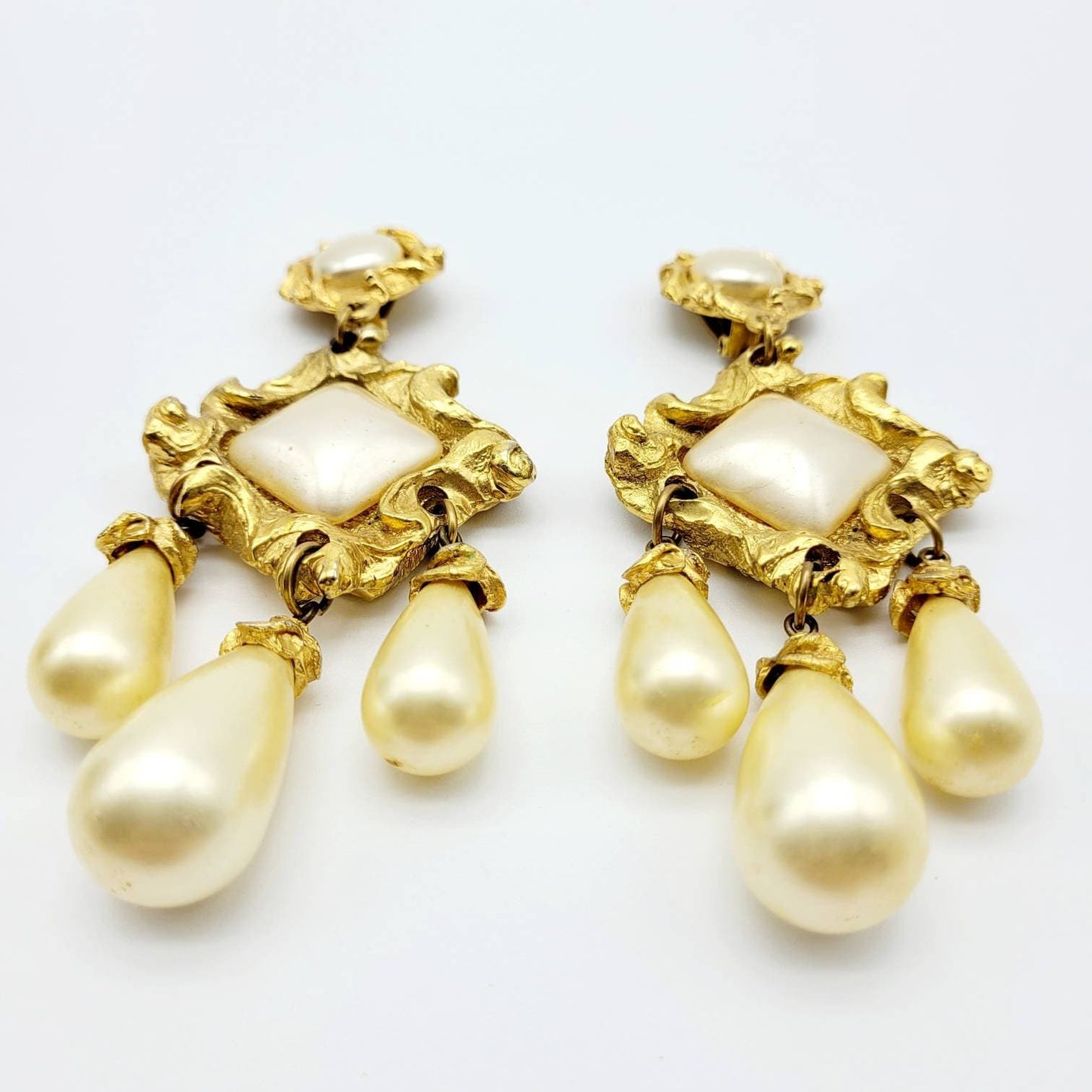 Vintage Jacky De G faux pearl dangle Earrings - Secondista