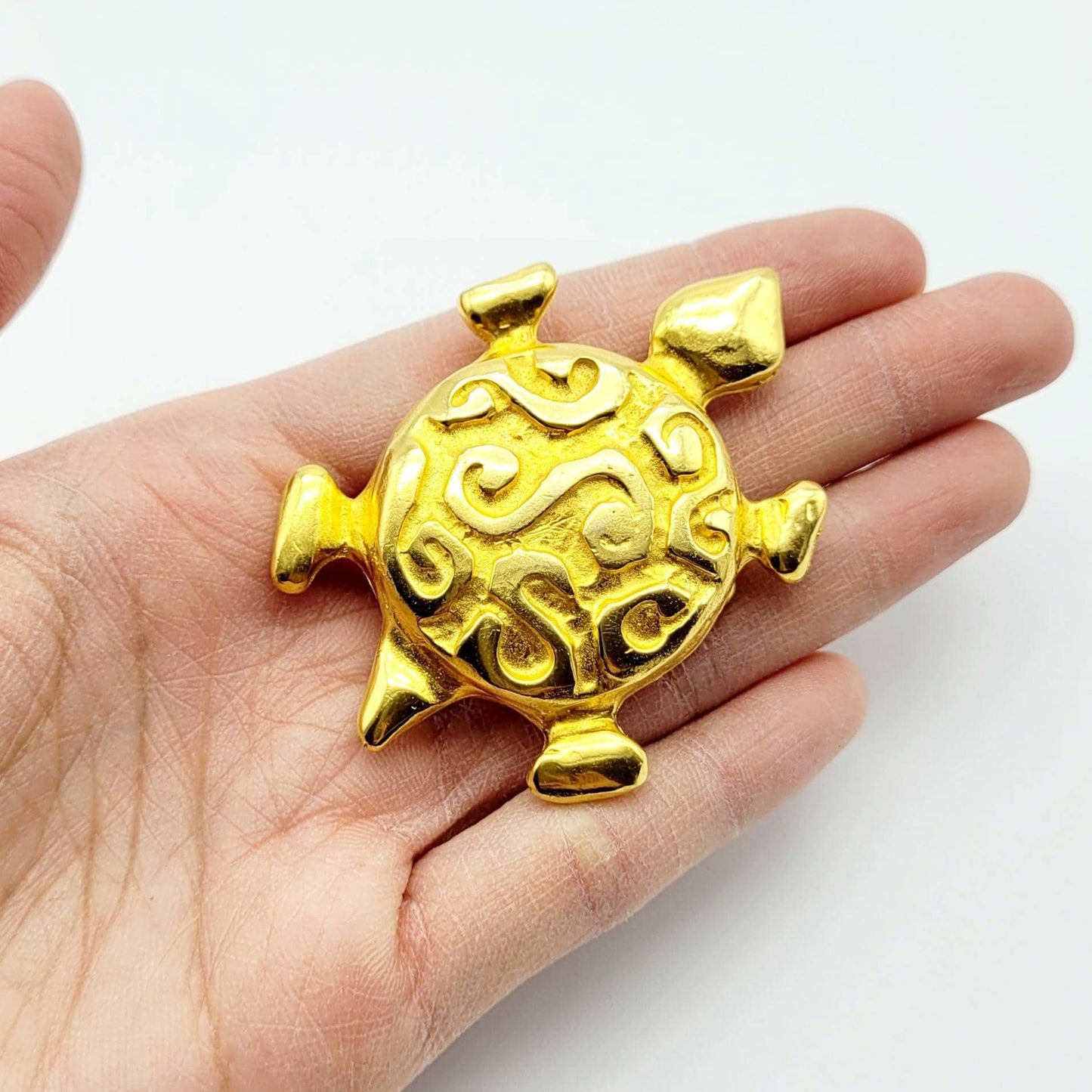 Vintage Édouard Rambaud Gold plated turtle Brooch - Secondista