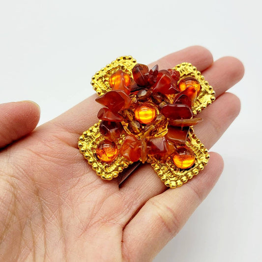 Vintage Gorgeous JeanLouis Scherrer glass Brooch - Secondista