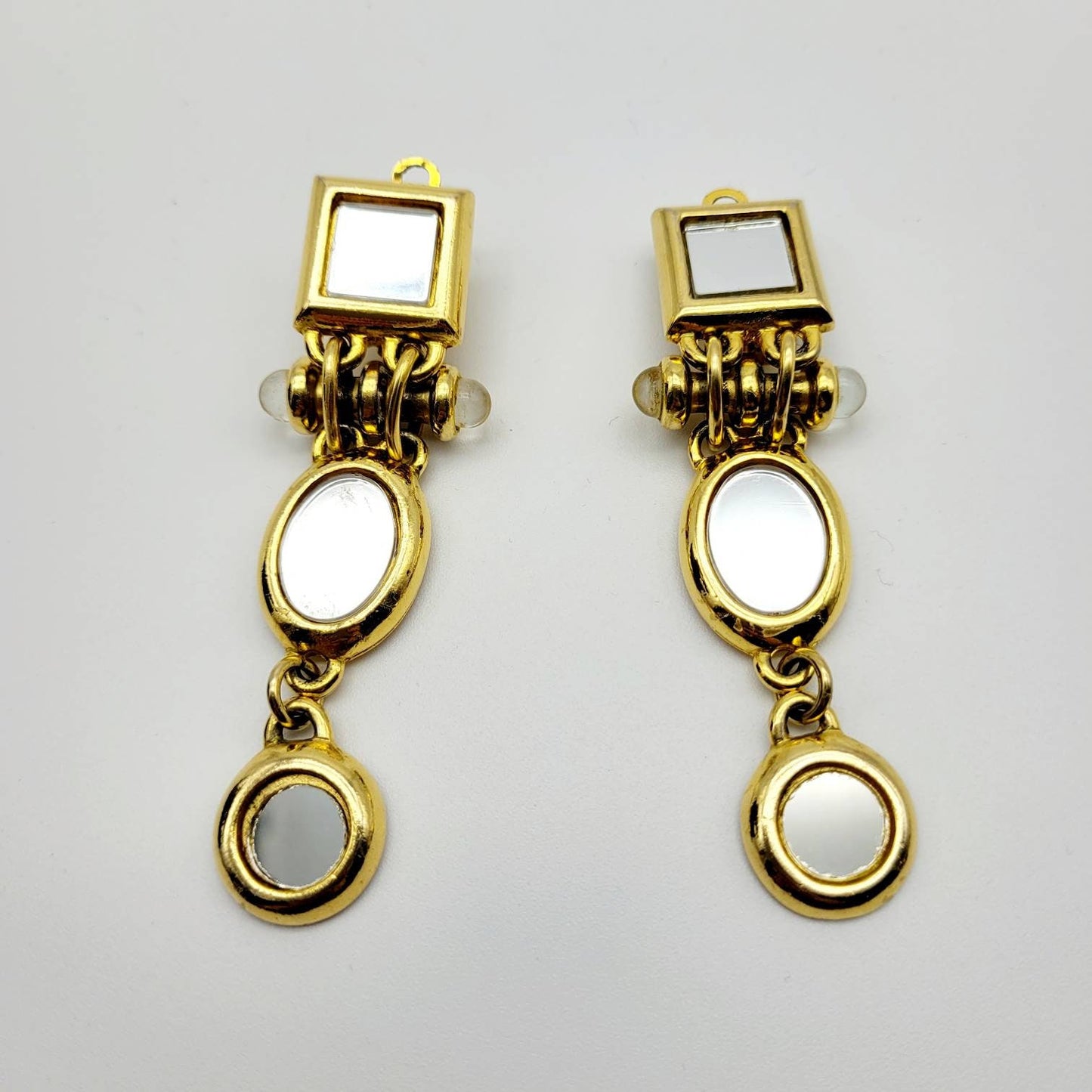 Vintage Claire Deve mirror dangle Earrings - Secondista