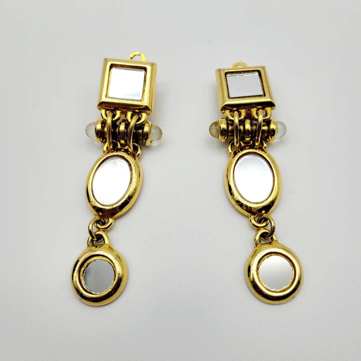 Vintage Claire Deve mirror dangle Earrings - Secondista