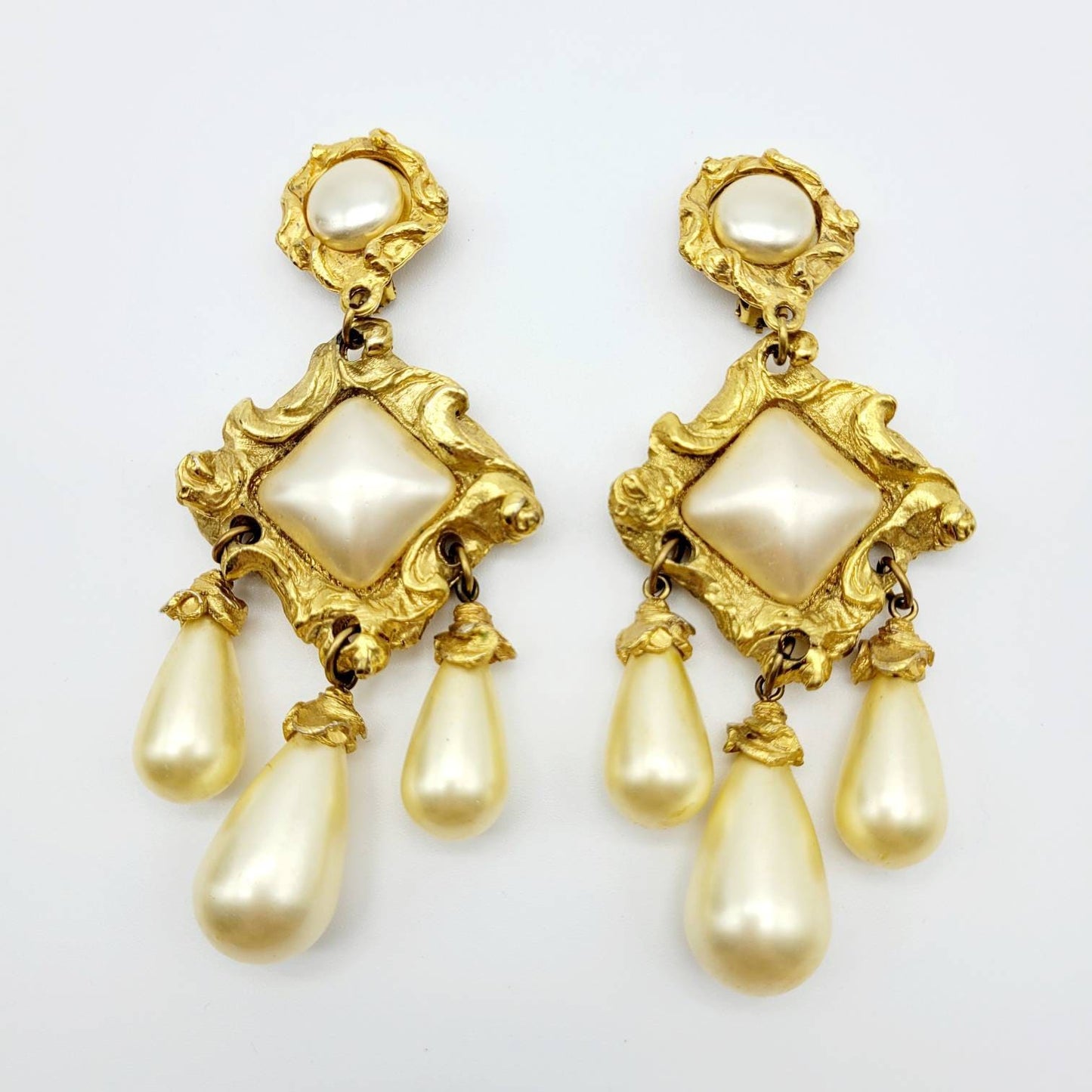 Vintage Jacky De G faux pearl dangle Earrings - Secondista