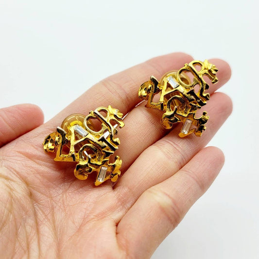 Vintage Christian Lacroix spell out Earrings - Secondista