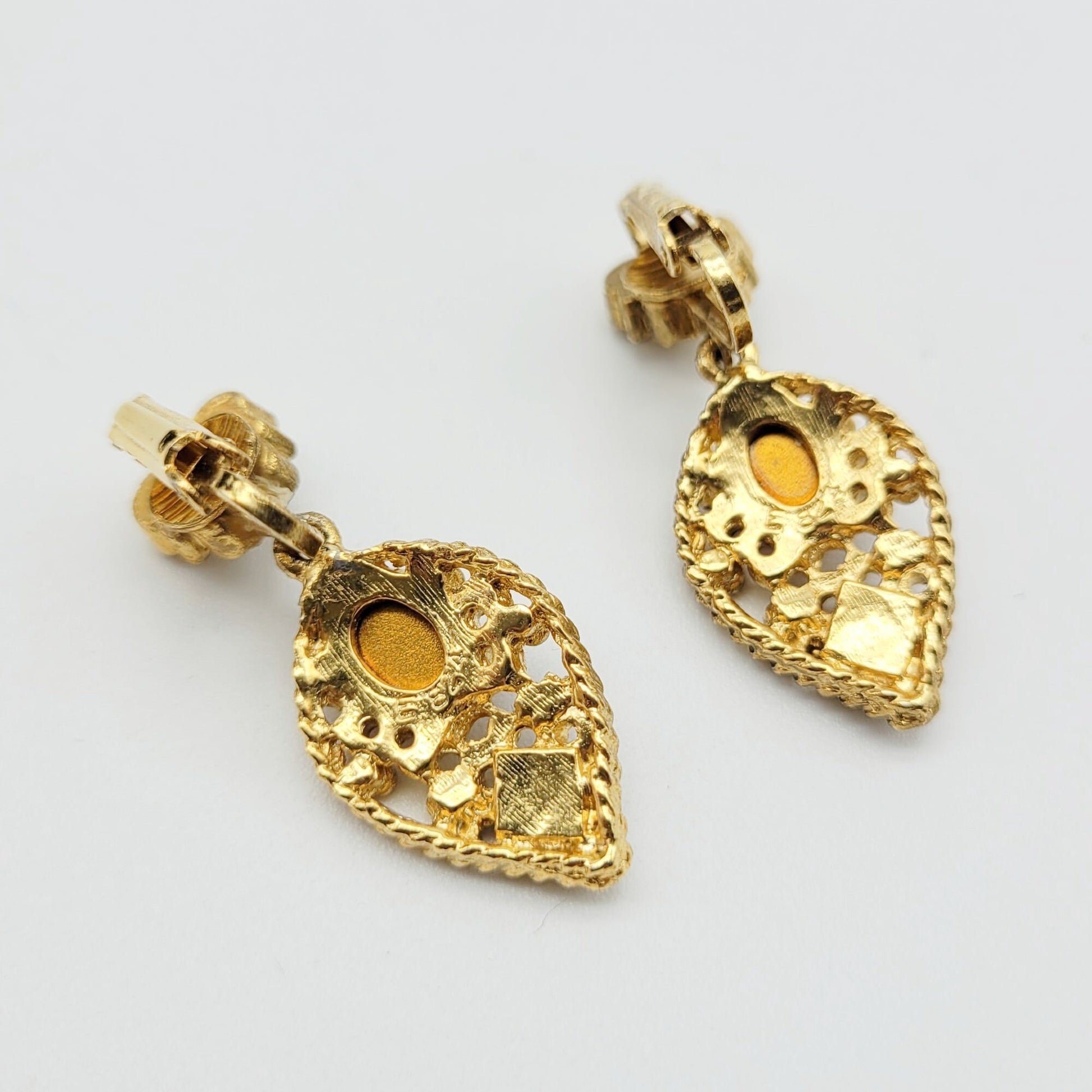 Vintage French purple cabochon Earrings - Secondista