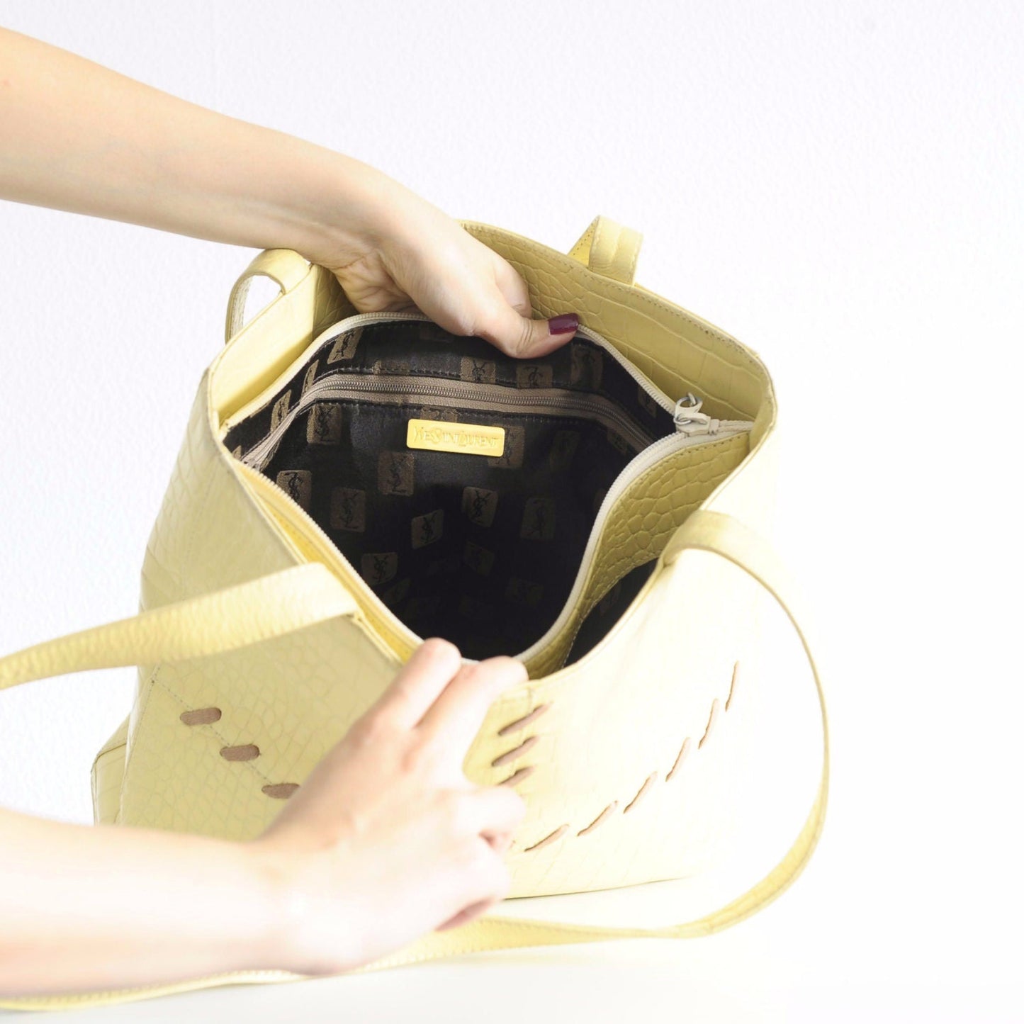 Vintage Yves Saint Laurent offwhite Tote Bag - Secondista