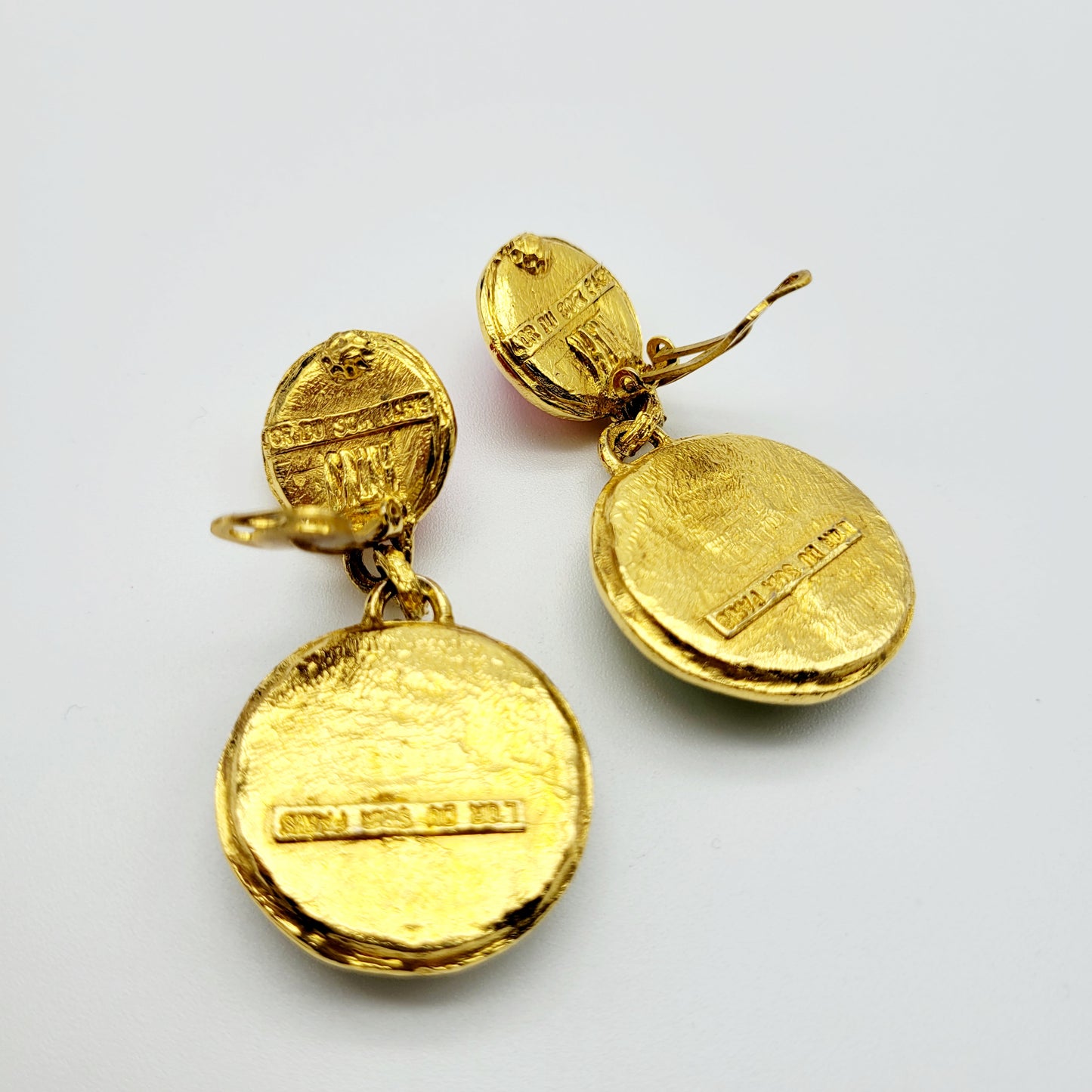 Vintage poured glass dangle earrings L'or Du Soir