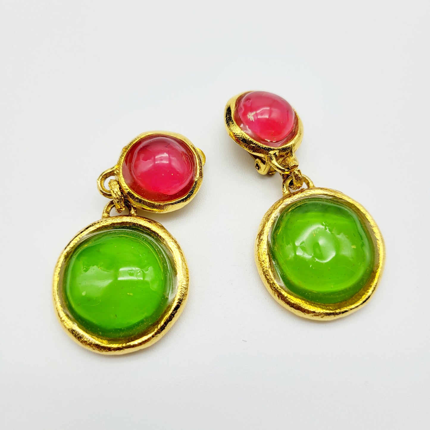 Vintage poured glass dangle earrings L'or Du Soir